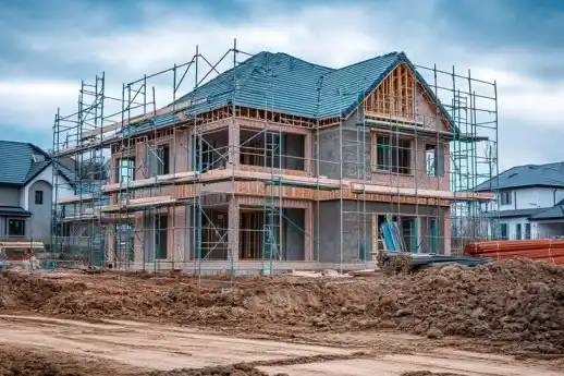 Residential Construction Services – Modern Two-Story Home Under Construction